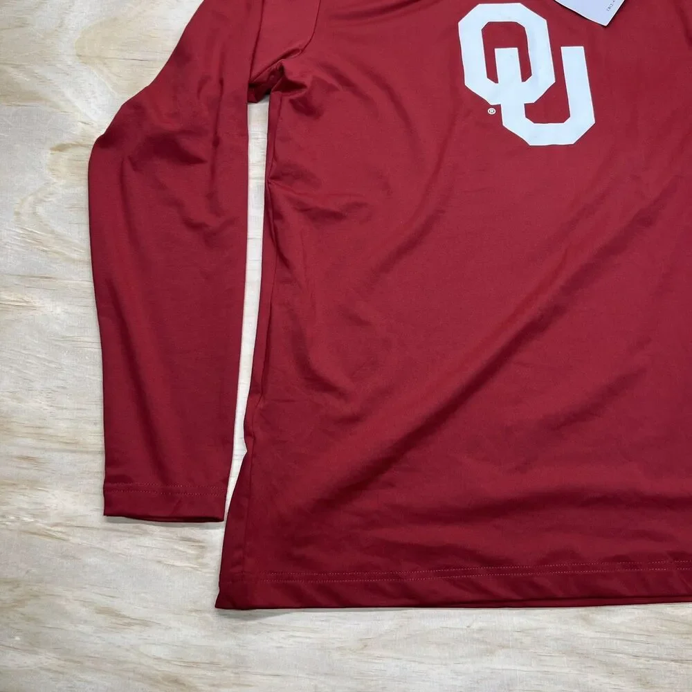 NEW SM Jordan Brand Crimson Oklahoma Sooners Logo Practice Long Sleeve Shirt